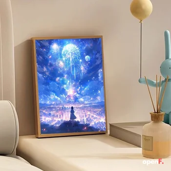 Картина со светодиодной подсветкой Anime star, Шокирующий эффект освещения С Трехцветным Затемнением, Алюминиевая фоторамка, декор комнаты для свечения фотографий, новый подарок