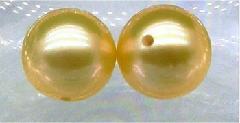Маха ААА + 9-8 мм натуральный круглый золотой жемчуг Южно-Китайского моря, россыпной жемчуг с половиной бриллианта